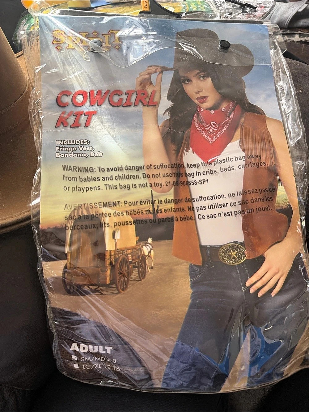 Spirit Halloween Cowgirl Kit Brown Medium New With Tags